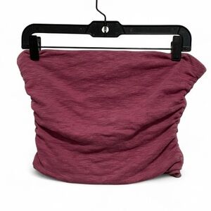 Free People Mauve Ribbed Strapless Crop Top